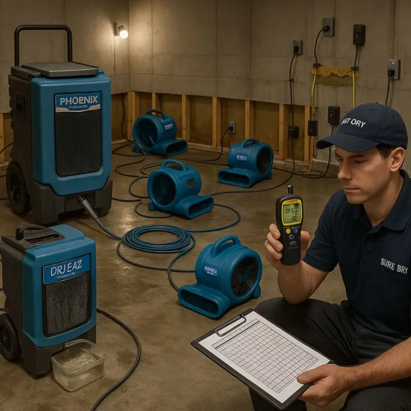 Structural Drying and Dehumidification process in Prattville, AL